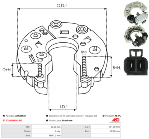 Pont de diode alternateur ARR2047S