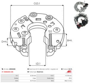 Pont de diode alternateur ARR2048S