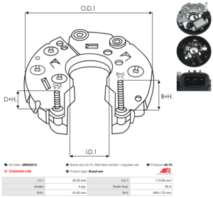 Pont de diode alternateur ARR2051S