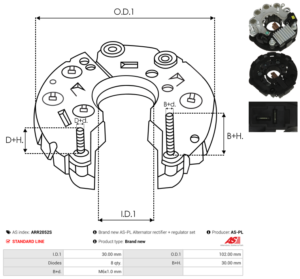 Pont de diode alternateur ARR2052S