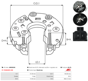 Pont de diode alternateur ARR2054S