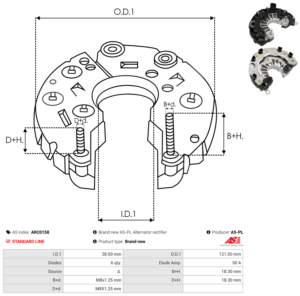 Pont de diode alternateur ARC0158