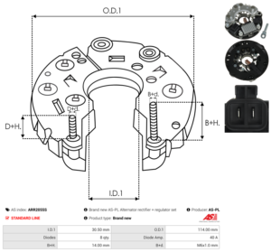 Pont de diode alternateur ARR2055S
