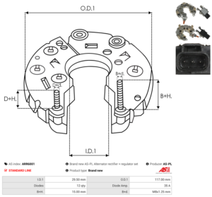 Pont de diode alternateur ARR6001