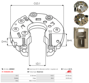 Pont de diode alternateur ARR9001