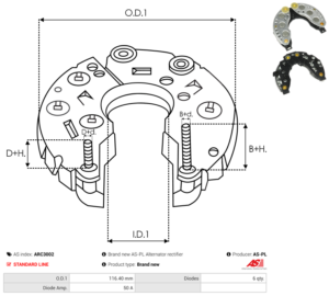 Pont de diode alternateur ARC3002