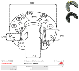 Pont de diode alternateur ARC3003
