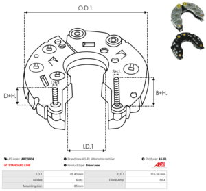 Pont de diode alternateur ARC3004