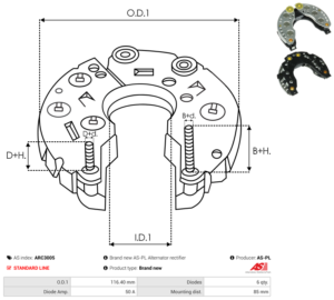 Pont de diode alternateur ARC3005