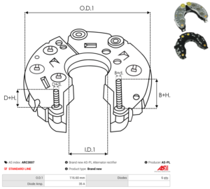 Pont de diode alternateur ARC3007