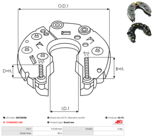 Pont de diode alternateur ARC3009B