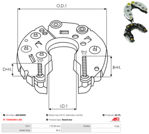 Pont de diode alternateur ARC3009S