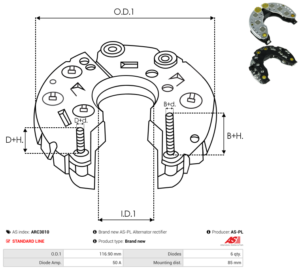 Pont de diode alternateur ARC3010