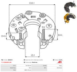 Pont de diode alternateur ARC3011