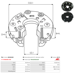 Pont de diode alternateur ARC0032SR