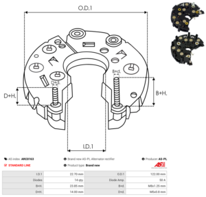Pont de diode alternateur ARC0163