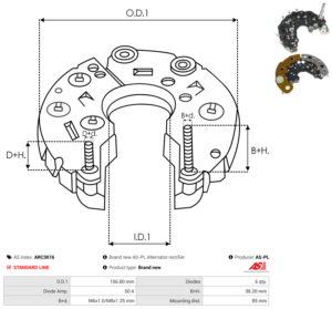 Pont de diode alternateur ARC3016