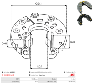 Pont de diode alternateur ARC3025