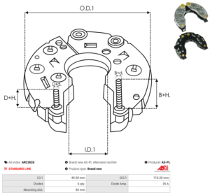 Pont de diode alternateur ARC3026