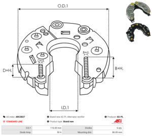 Pont de diode alternateur ARC3027
