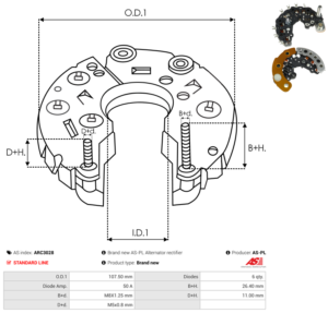 Pont de diode alternateur ARC3028