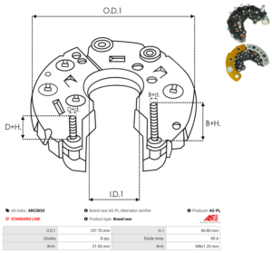 Pont de diode alternateur ARC3033