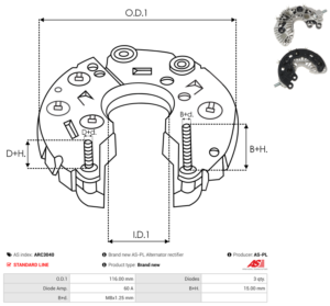 Pont de diode alternateur ARC3040