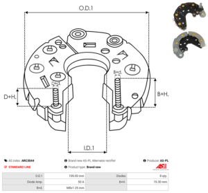 Pont de diode alternateur ARC3044