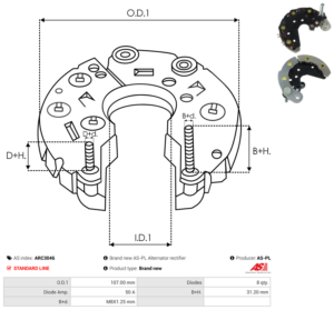 Pont de diode alternateur ARC3046