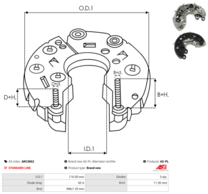 Pont de diode alternateur ARC3062