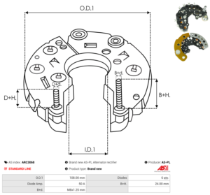 Pont de diode alternateur ARC3068