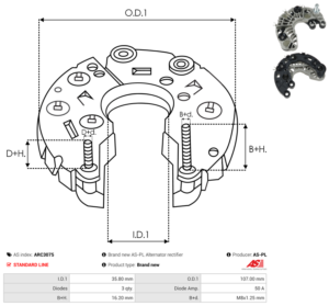 Pont de diode alternateur ARC3075