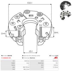 Pont de diode alternateur ARC0168