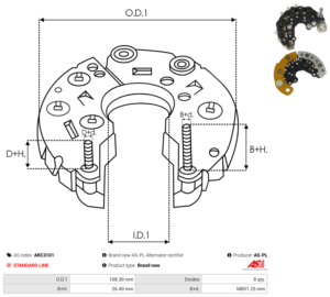 Pont de diode alternateur ARC3101
