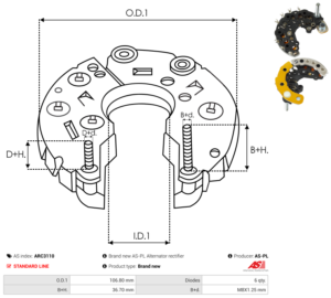 Pont de diode alternateur ARC3110