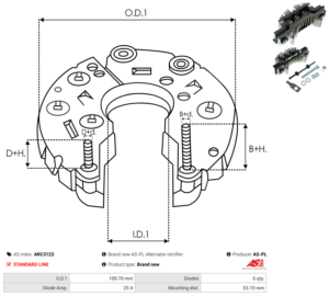 Pont de diode alternateur ARC3123