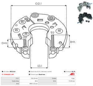 Pont de diode alternateur ARC3124
