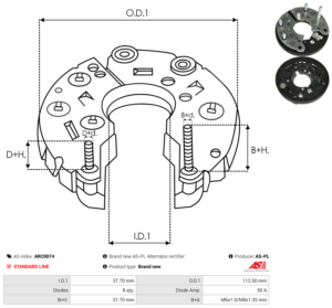Pont de diode alternateur ARC0074