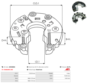 Pont de diode alternateur ARC0086S