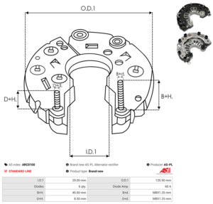 Pont de diode alternateur ARC0100