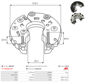Pont de diode alternateur ARC0102