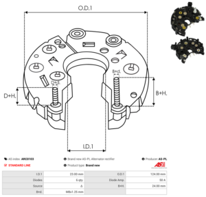 Pont de diode alternateur ARC0103