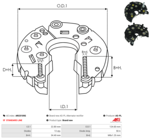 Pont de diode alternateur ARC0109S