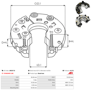 Pont de diode alternateur ARC0110