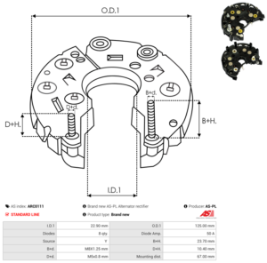 Pont de diode alternateur ARC0111