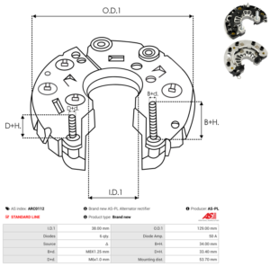 Pont de diode alternateur ARC0112