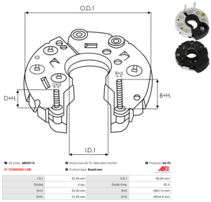Pont de diode alternateur ARC0115