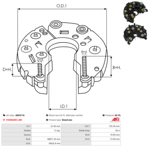Pont de diode alternateur ARC0116