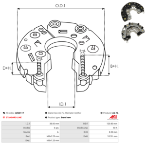 Pont de diode alternateur ARC0117