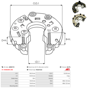 Pont de diode alternateur ARC0119